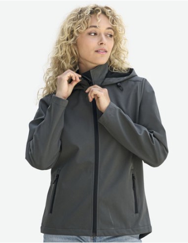 SOL-04448-Womens Race Softshell Hooded Jacket